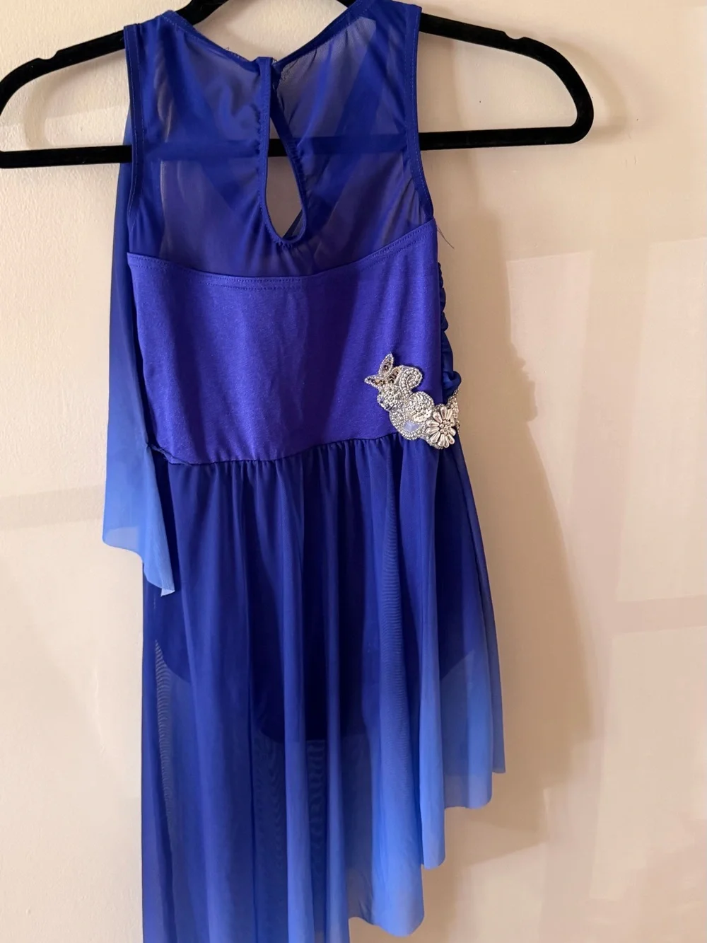 Weissman Girls Royal Blue Lyrical Dance Costume with Embellished Waist LC
